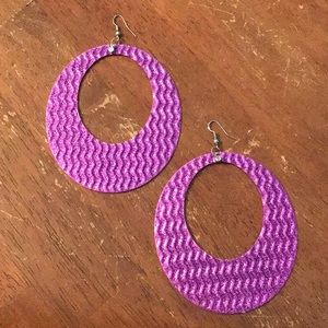 Purple Glittery Earrings